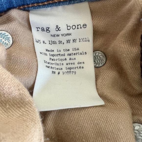 Rag & Bone Distressed Raw Hem Cropped Capri Jeans Size 25 - Picture 6 of 7